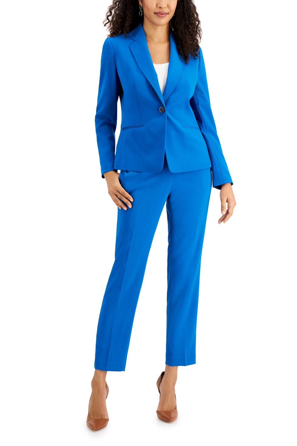 Le Suit Formal Notched Collar 1 Button Two Piece Pant Suit