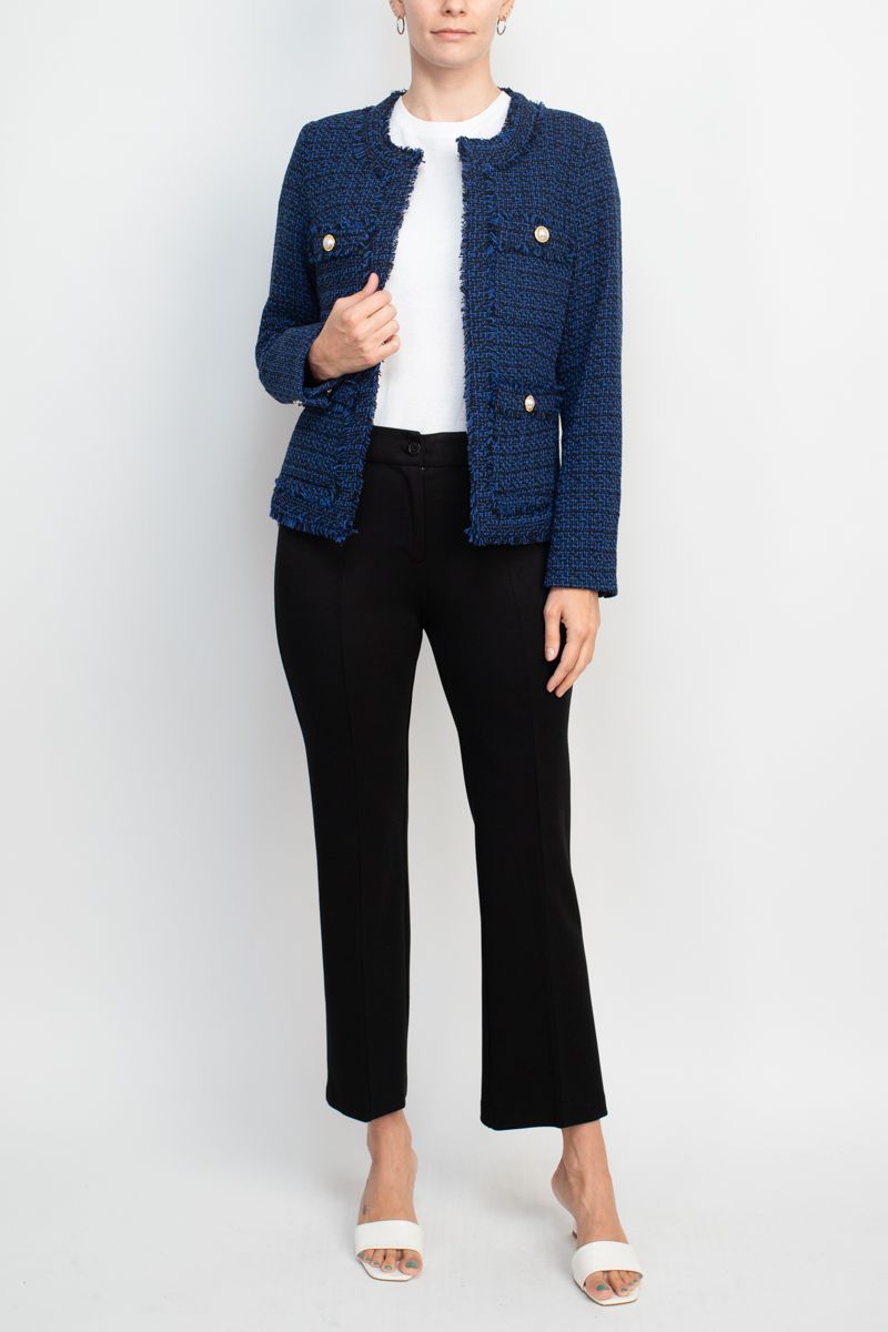 Nanette Lepore Formal Tweed Jacket Straight Pant Suit