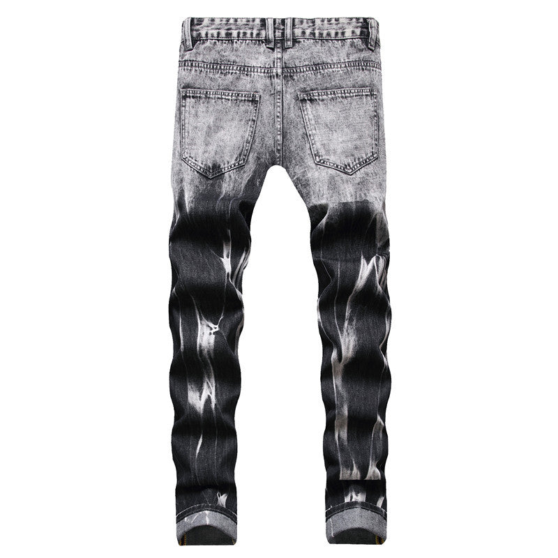 Men's Plus Size Straight Ripped Casual Trousers