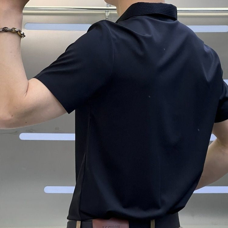 Men's Casual Short Sleeve Slim-fitting Patchwork Shirt