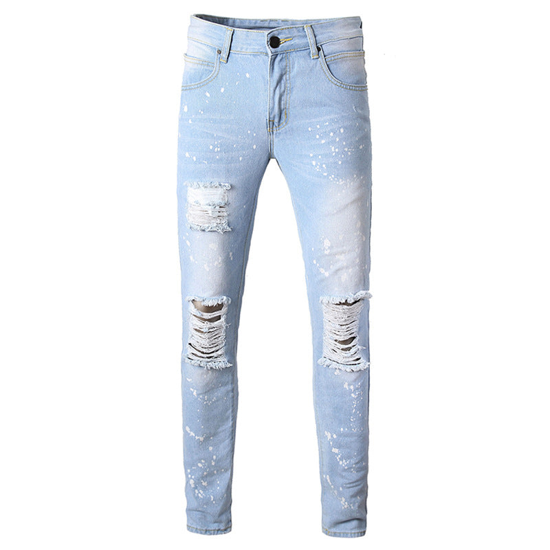 Summer Light Blue Plus Size Ripped Jeans