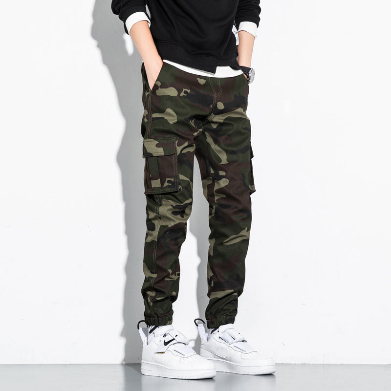 Men's Casual Pants Men's Sports Tooling Nine-Point Pants Korean loose Cotton Pants Men