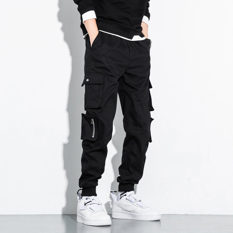 Men's Casual Pants Men's Sports Tooling Nine-Point Pants Korean loose Cotton Pants Men