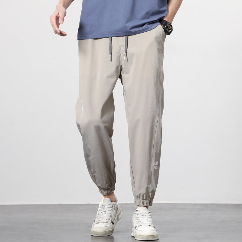 Ice Silk Pants Men's Thin Loose Tappered Sports Casual Pants