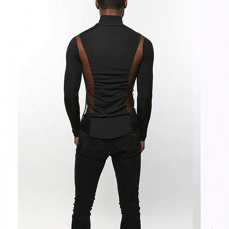 Men's Turtleneck Long Sleeve Bottoming Shirt Elastic Type