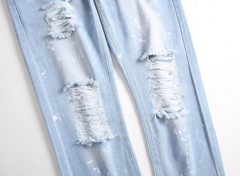 Summer Light Blue Plus Size Ripped Jeans