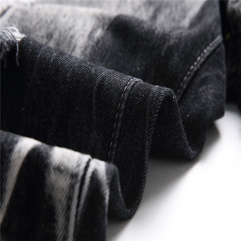 Men's Plus Size Straight Ripped Casual Trousers