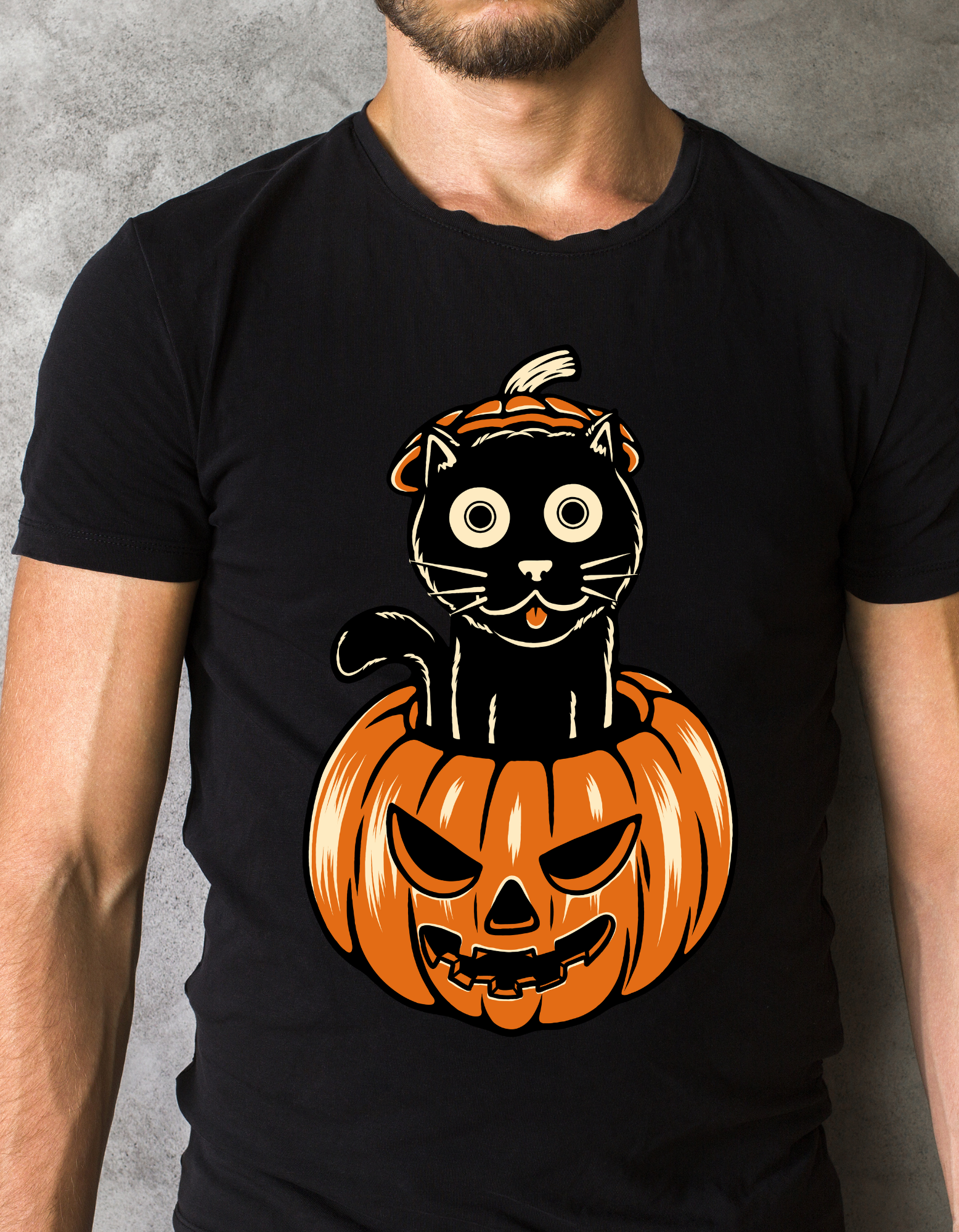 Custom Printed Shirts: Halloween Cat