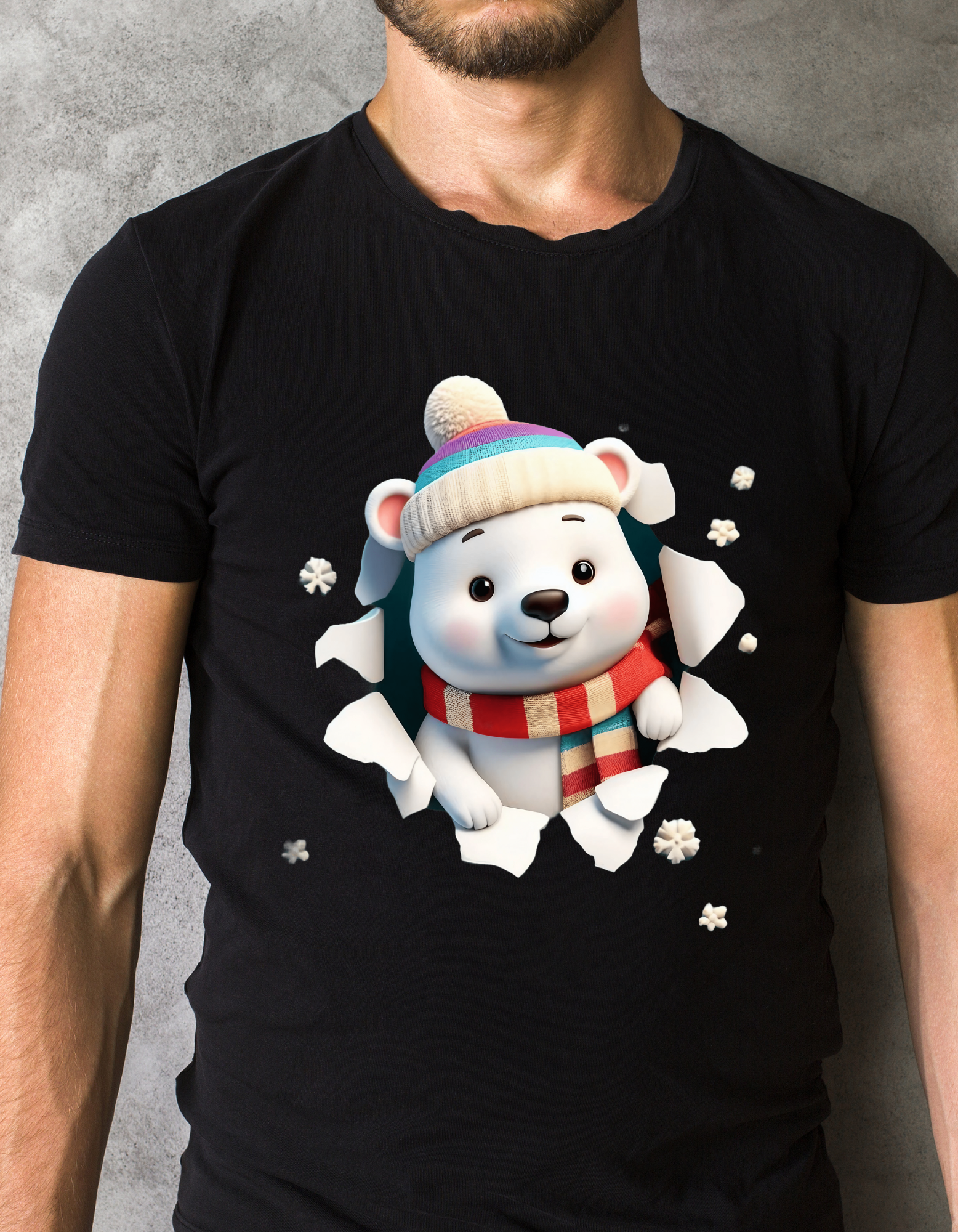 Custom Printed Shirt: Christmas Bear
