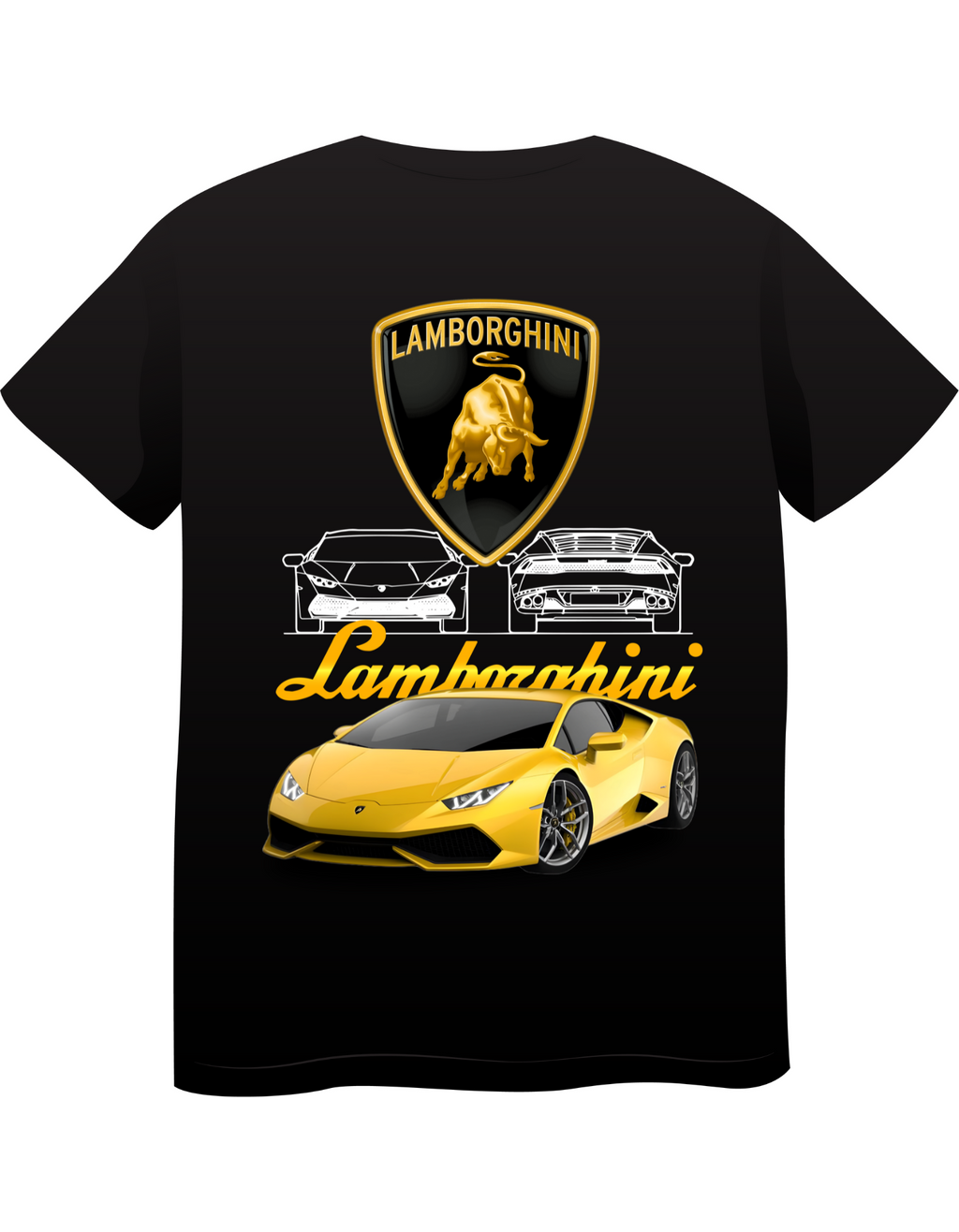 Custom Printed Shirts: Gold Lamborgini