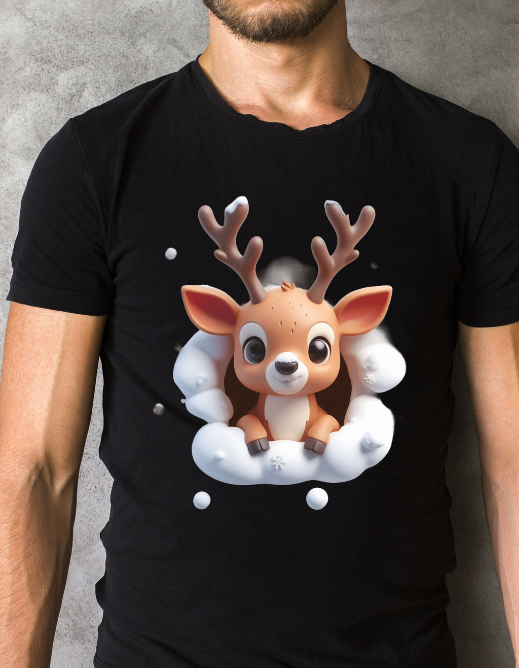 Custom Printed Shirt: Christmas Baby Deer