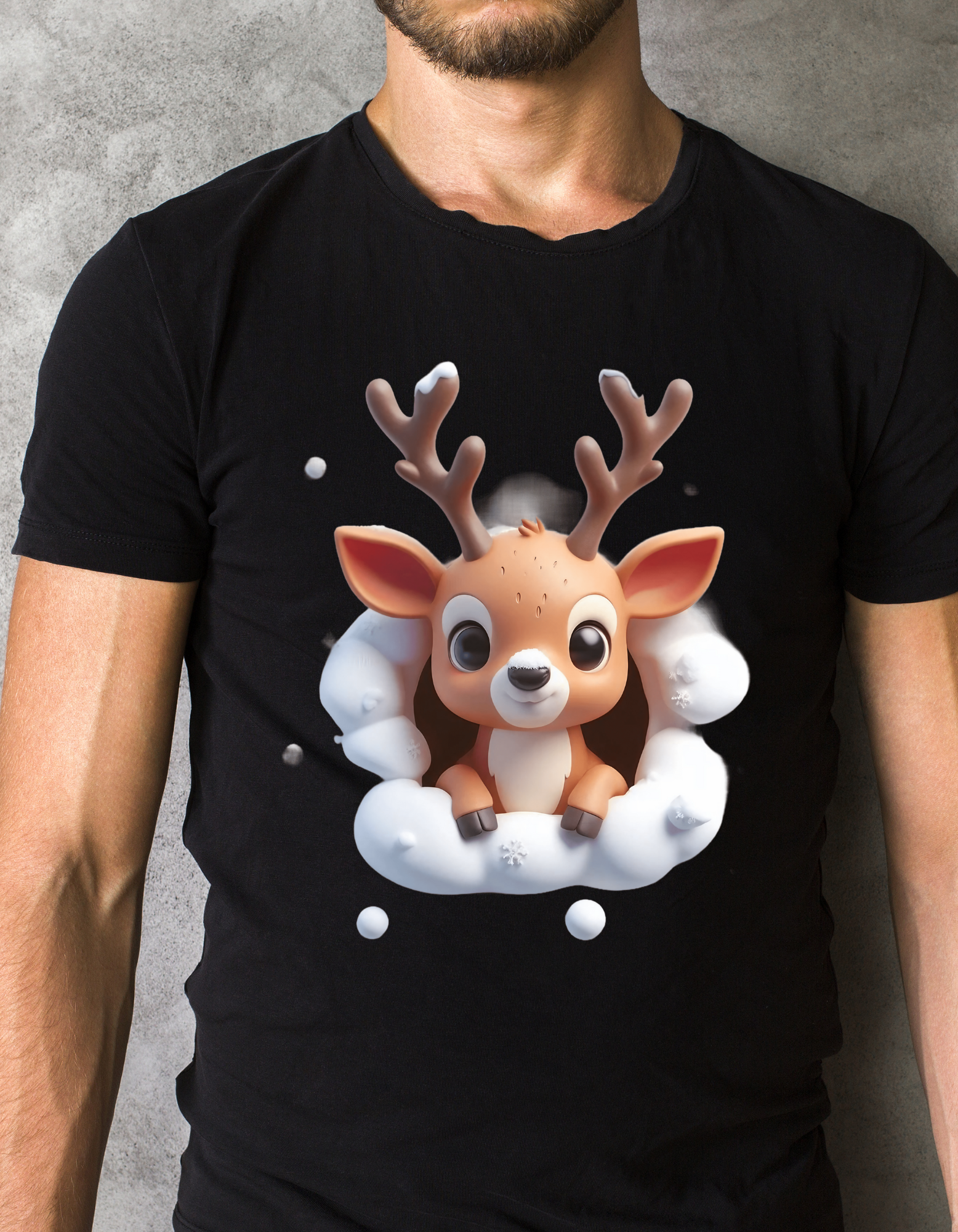 Custom Printed Shirt: Christmas Baby Deer