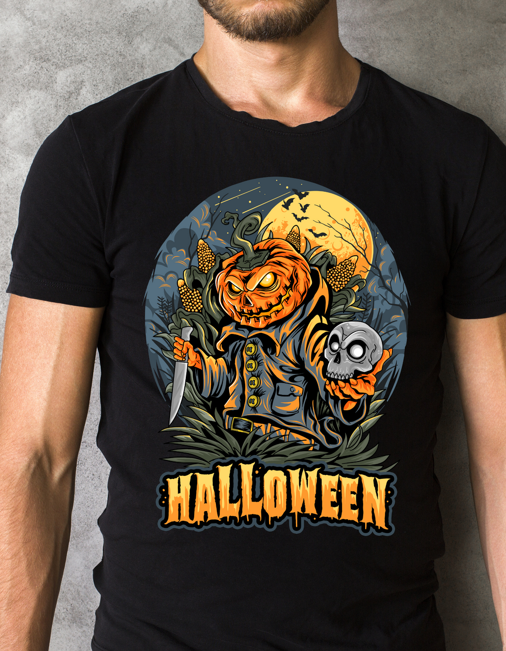 Custom Printed Shirts: Halloween Skull