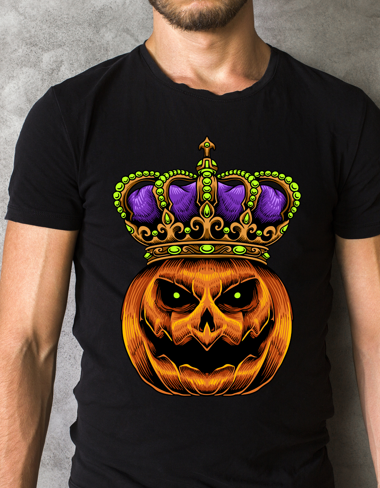 Custom Printed Shirts: Halloween Pumpkin Crowned
