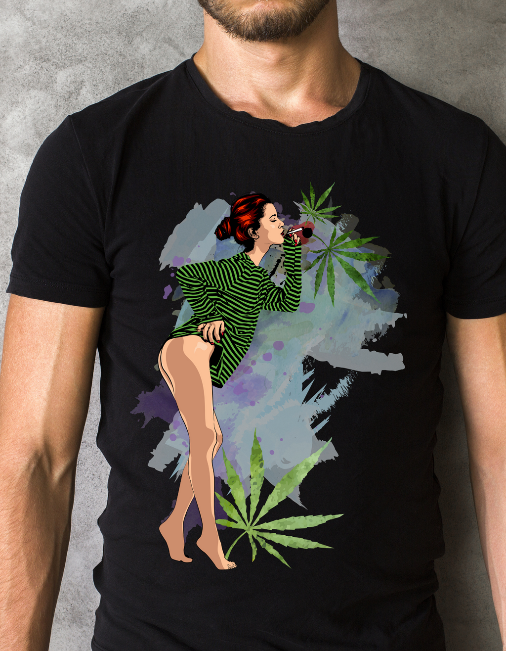Custom Printed Shirts: Girl Smoking