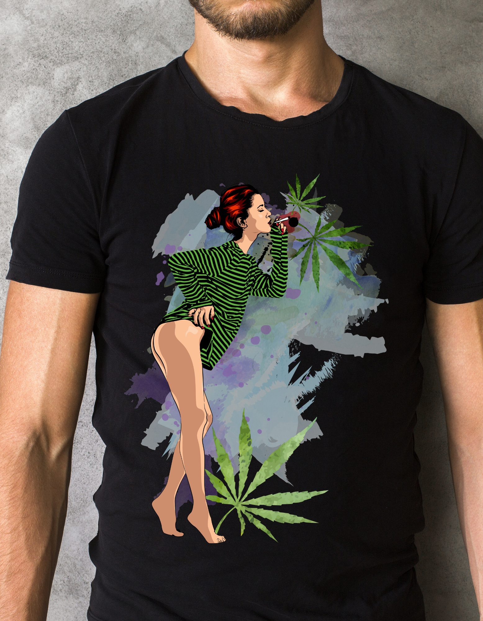 Custom Printed Shirts: Girl Smoking