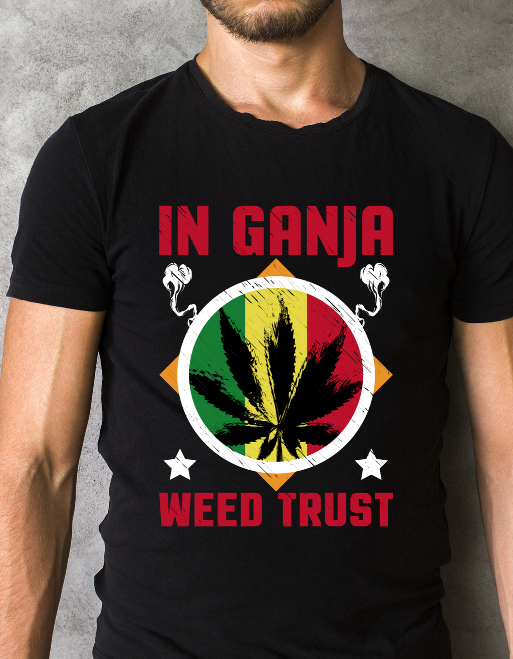 Custom Printed Shirt: In Ganja We Trust