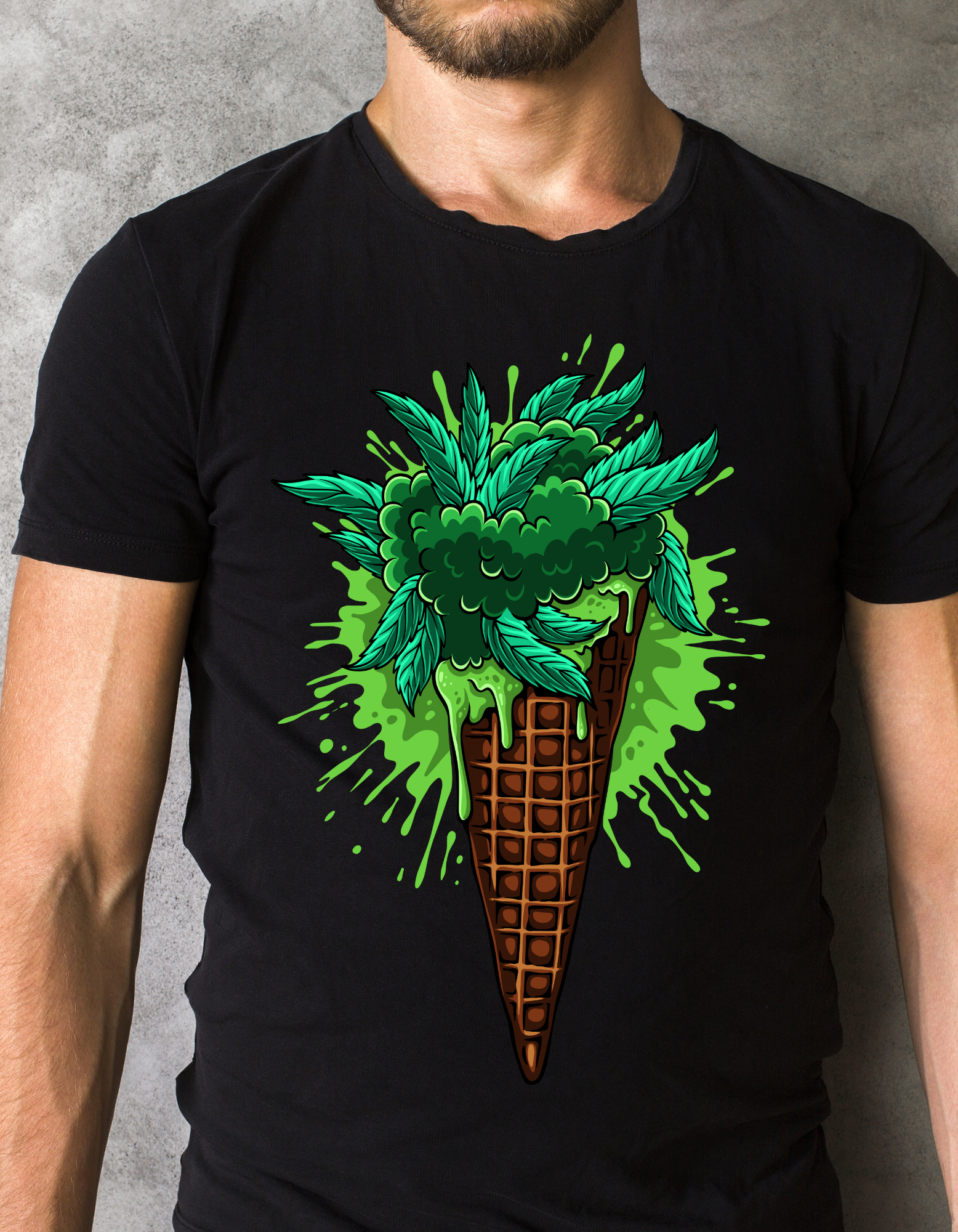 Custom Printed Shirt: Cannabis Icecream