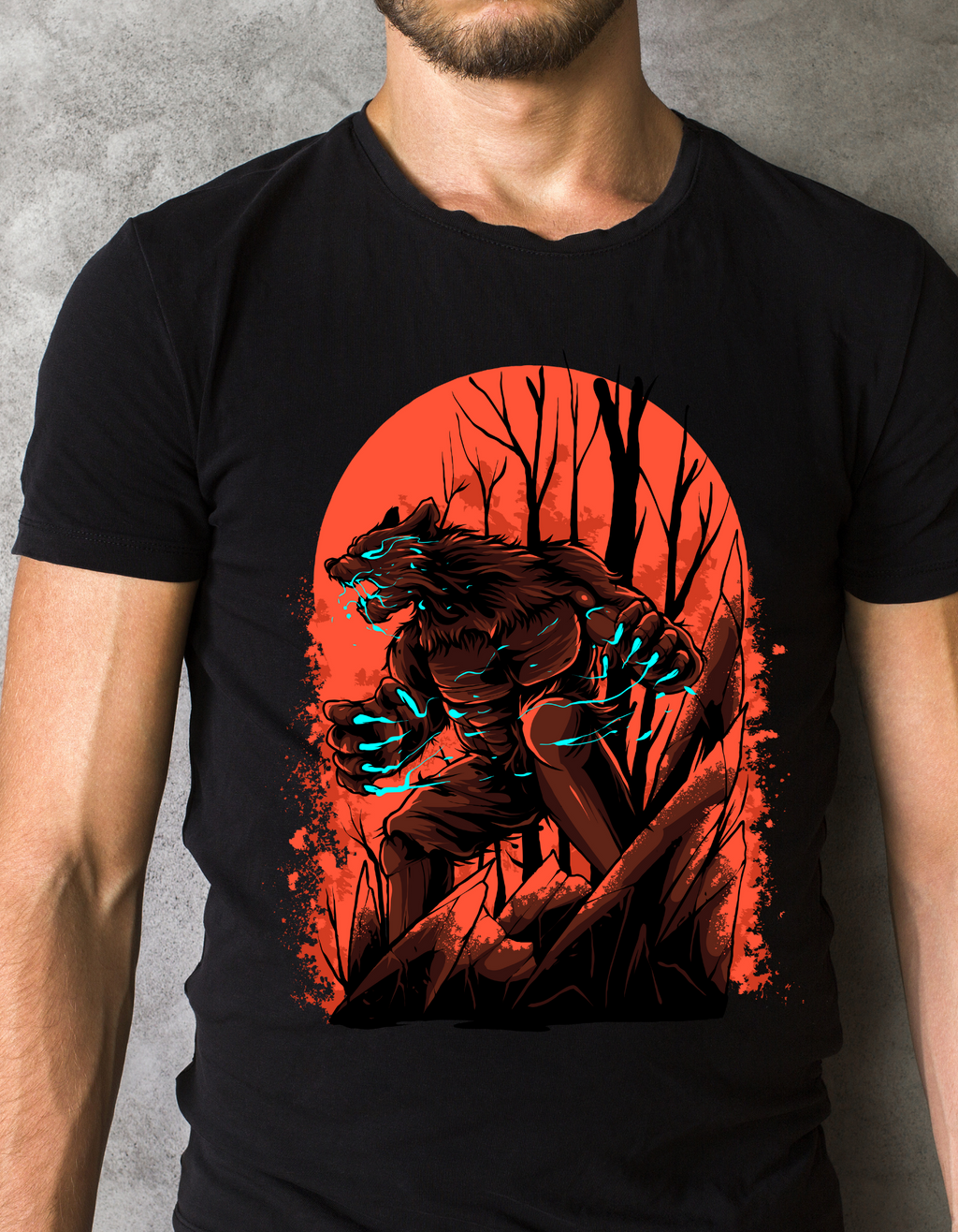 Custom Printed Shirts: Halloween Growling Bear