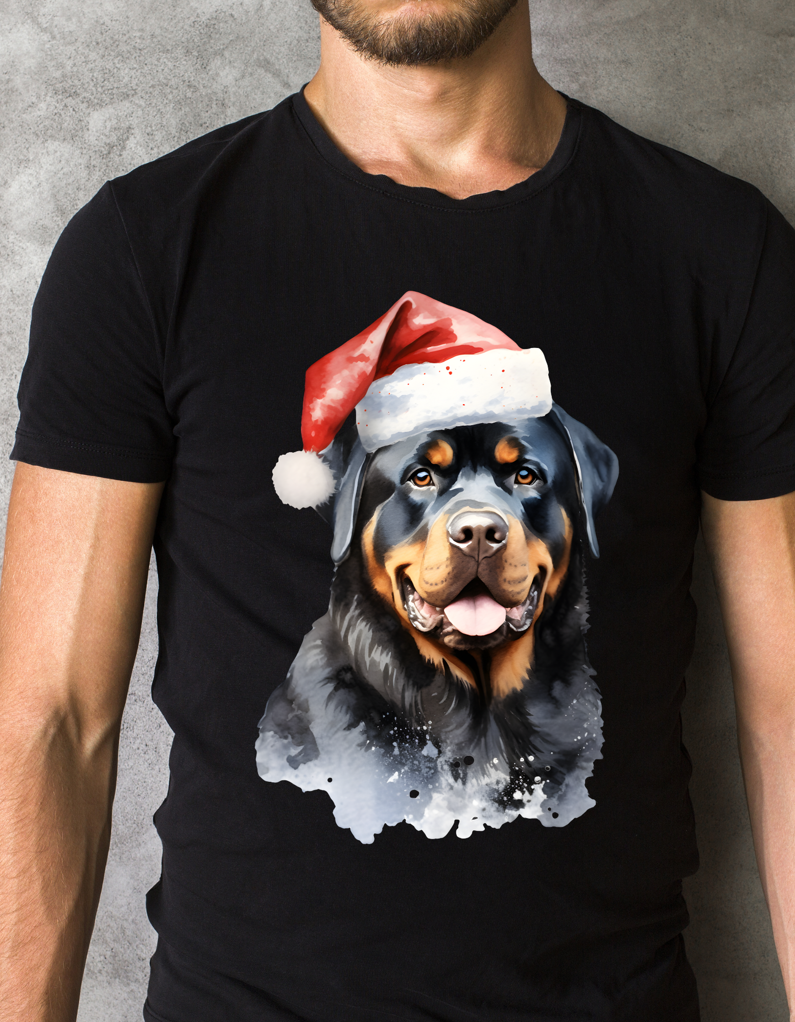 Custom Printed Shirt: Christmas Rottweiler