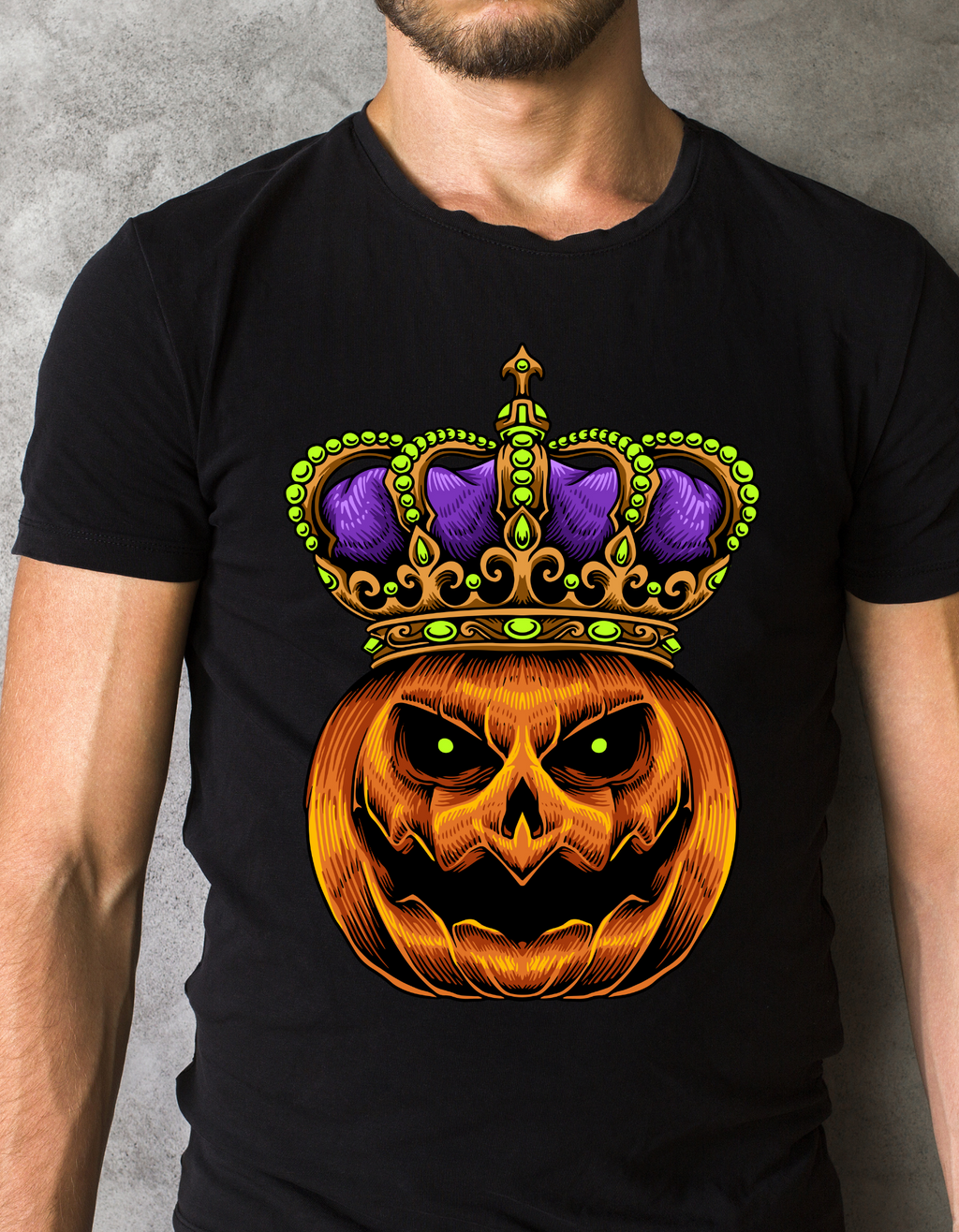 Custom Printed Shirts: Halloween Pumpkin Crowned