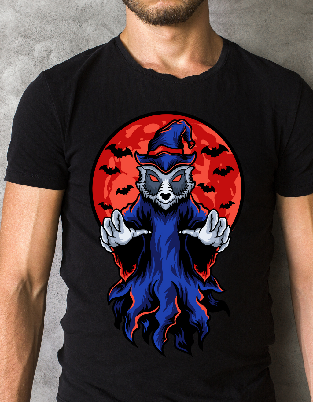 Custom Printed Shirts: Halloween Racoon Ghost