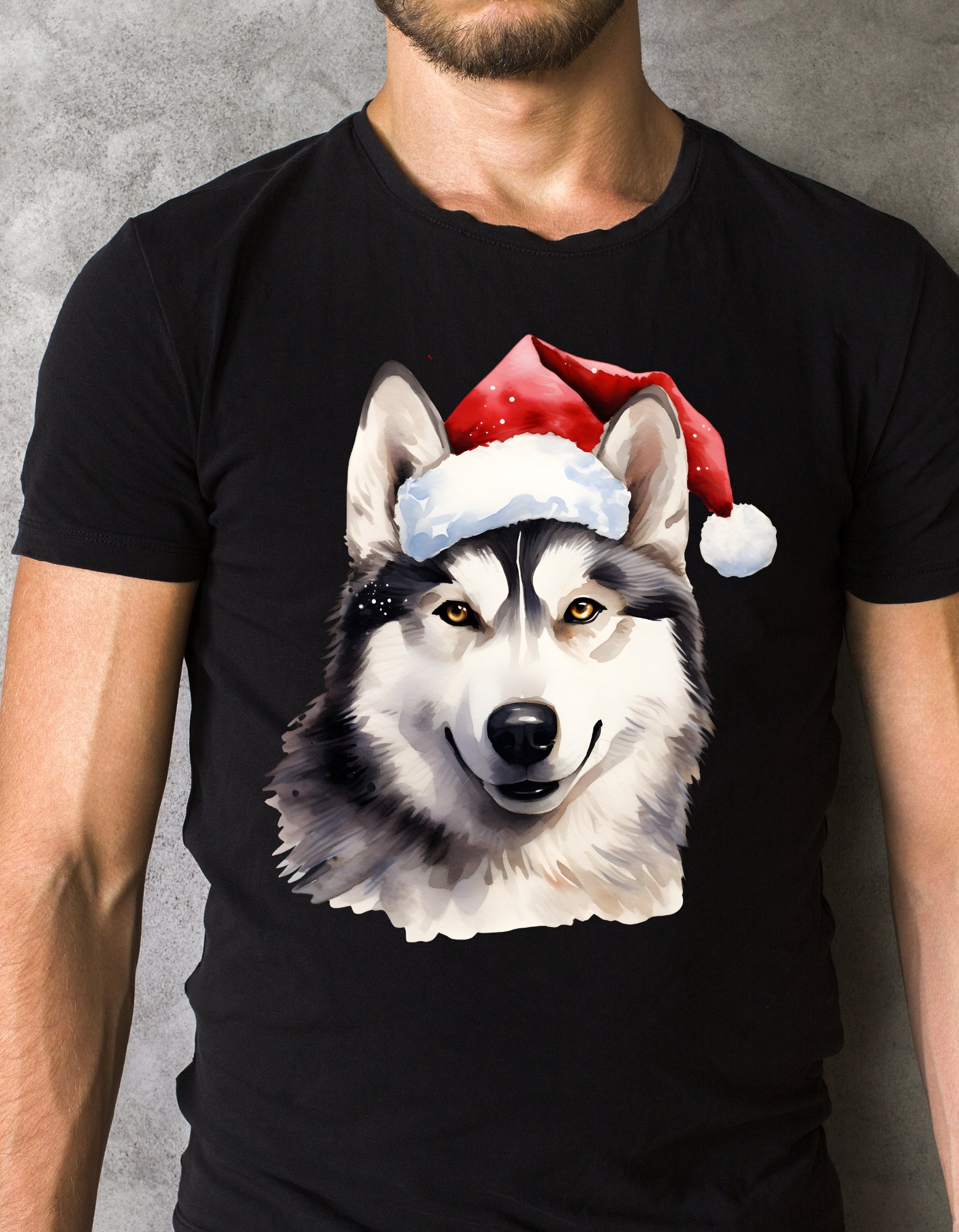 Custom Printed Shirt: Christmas Husky