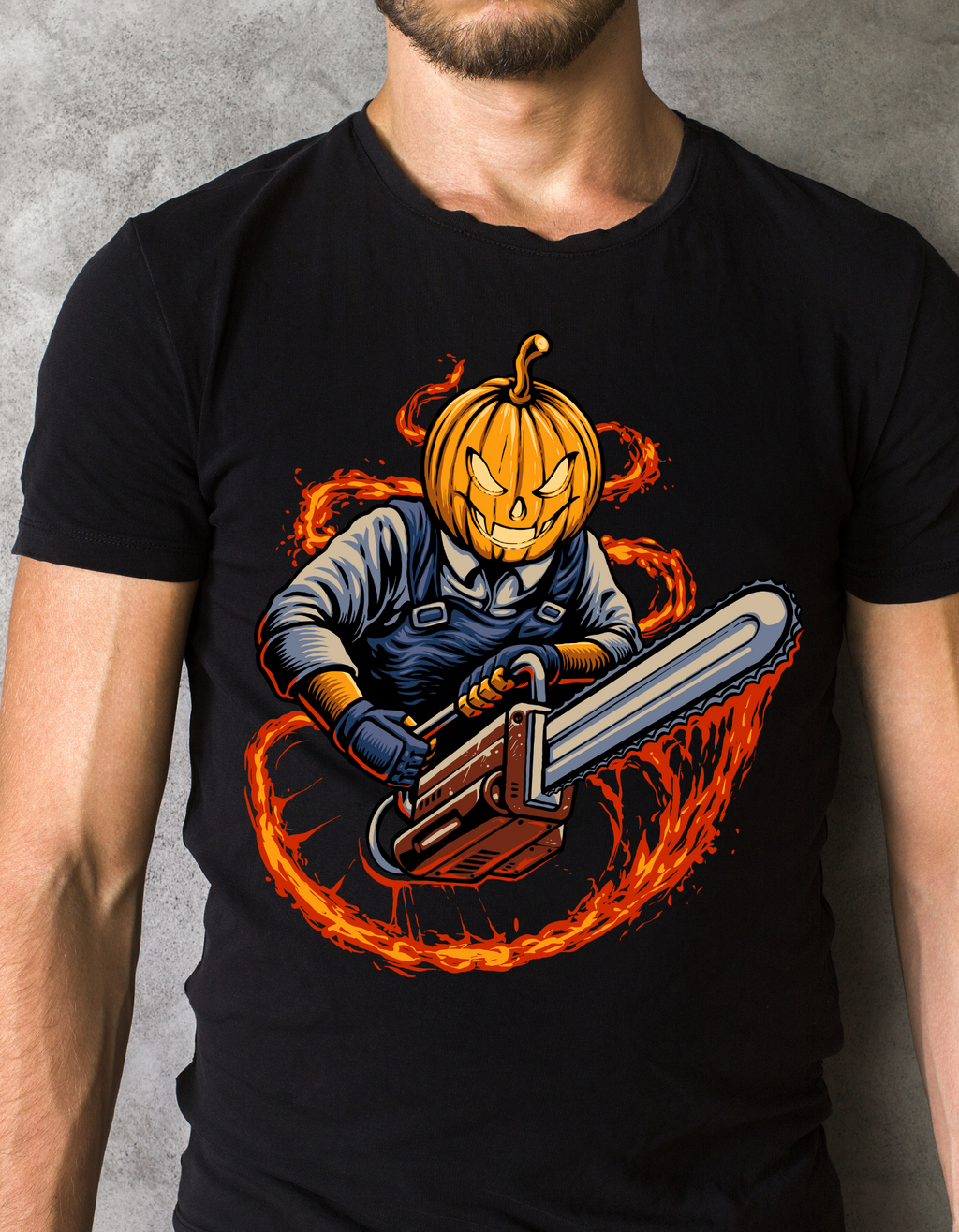 Custom Printed Shirts: Halloween Chainsaw