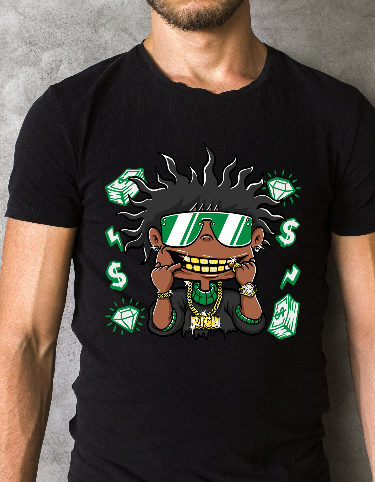 Custom Printed Shirts: Rich Man