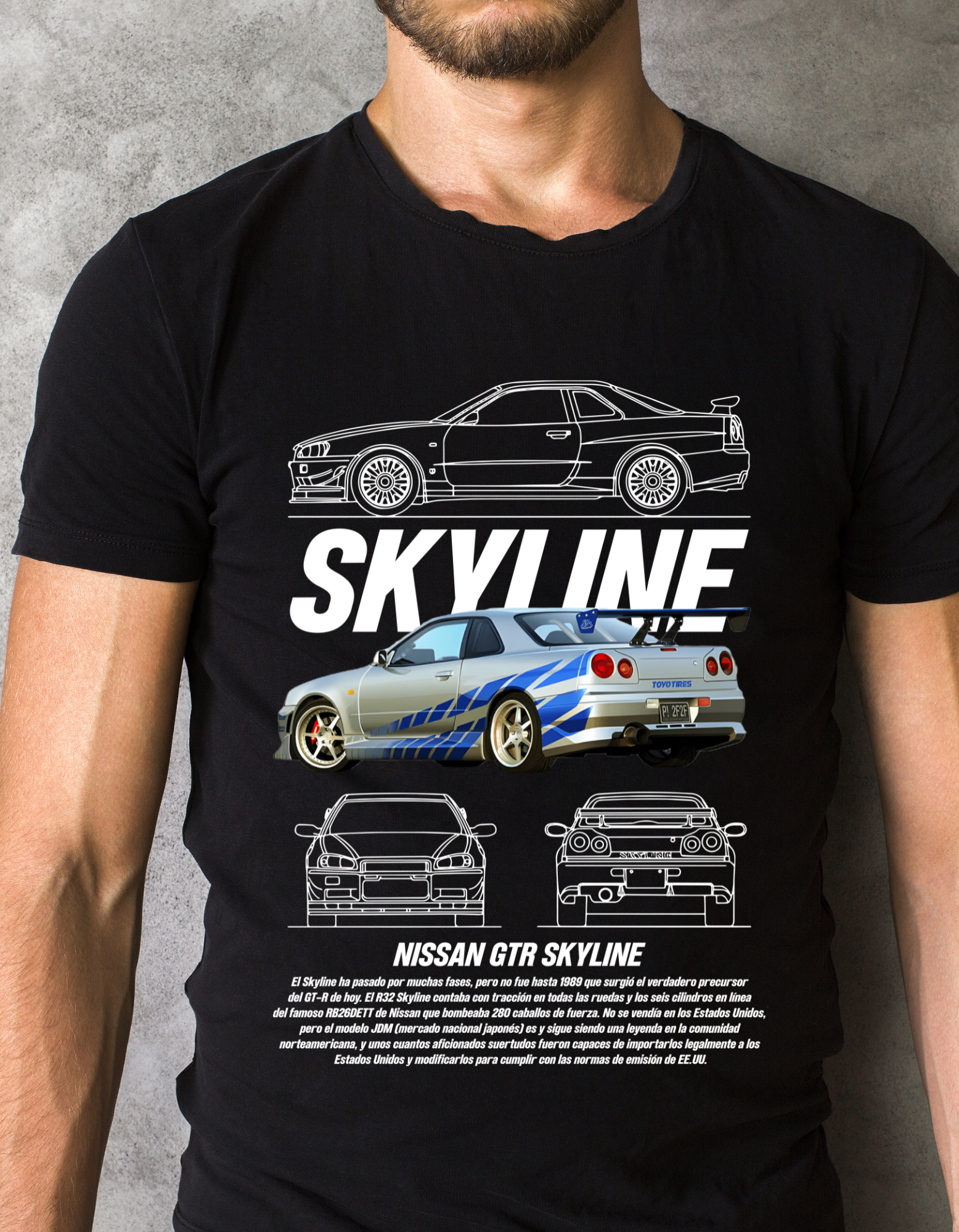 Custom Printed Shirts: Nissan GTR Skyline