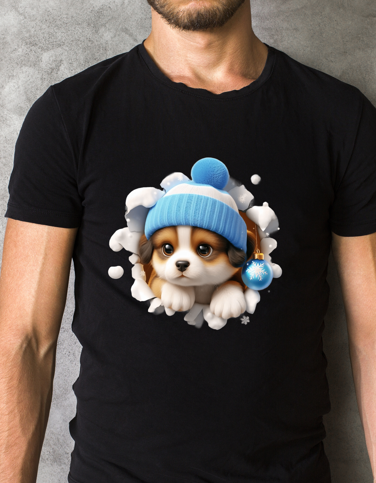 Custom Printed Shirt: Christmas Puppy 2