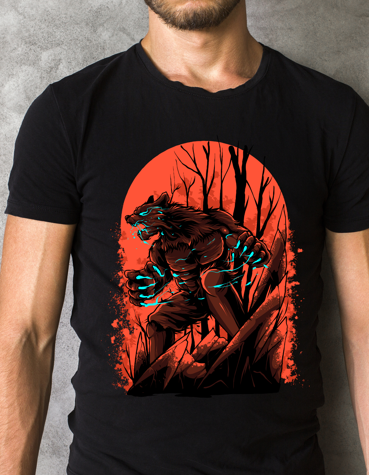 Custom Printed Shirts: Halloween Growling Bear