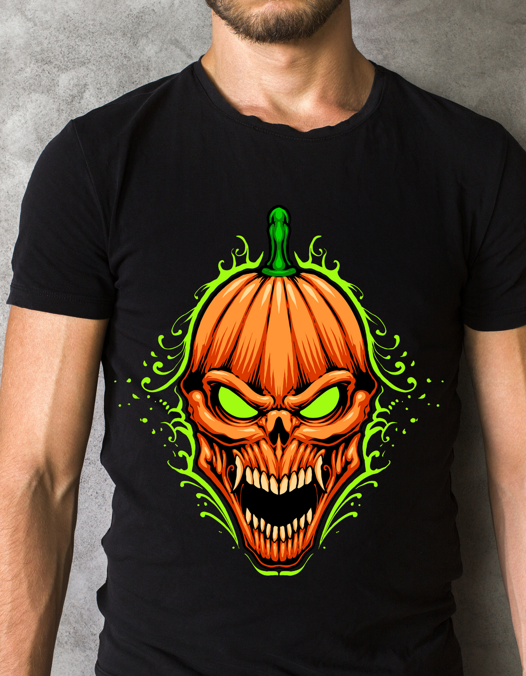Custom Printed Shirts: Halloween Haunted Pumpkin