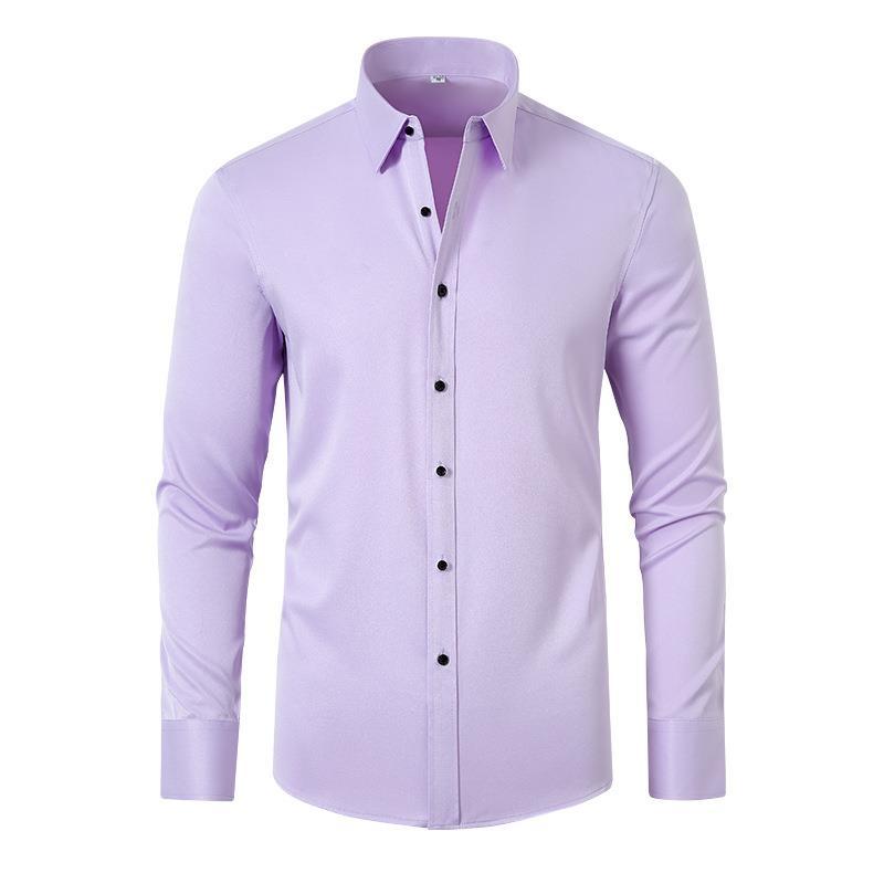 Full Elastic Force Shirt Men's Non-ironing Anti-wrinkle Simple Business Thin Shirt Men