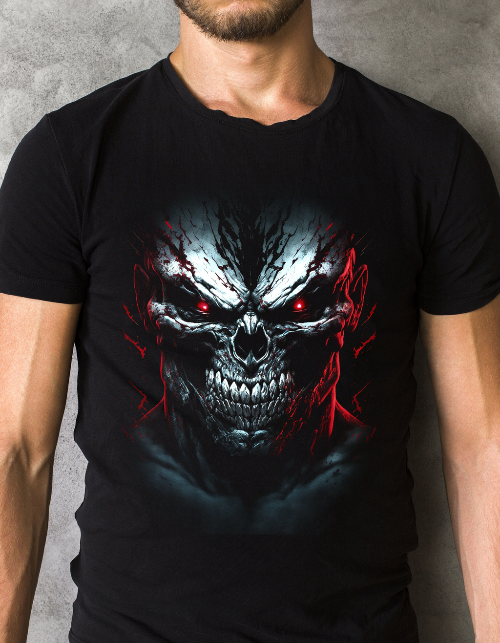 Custom Printed Shirts: Angry Skeleton Head