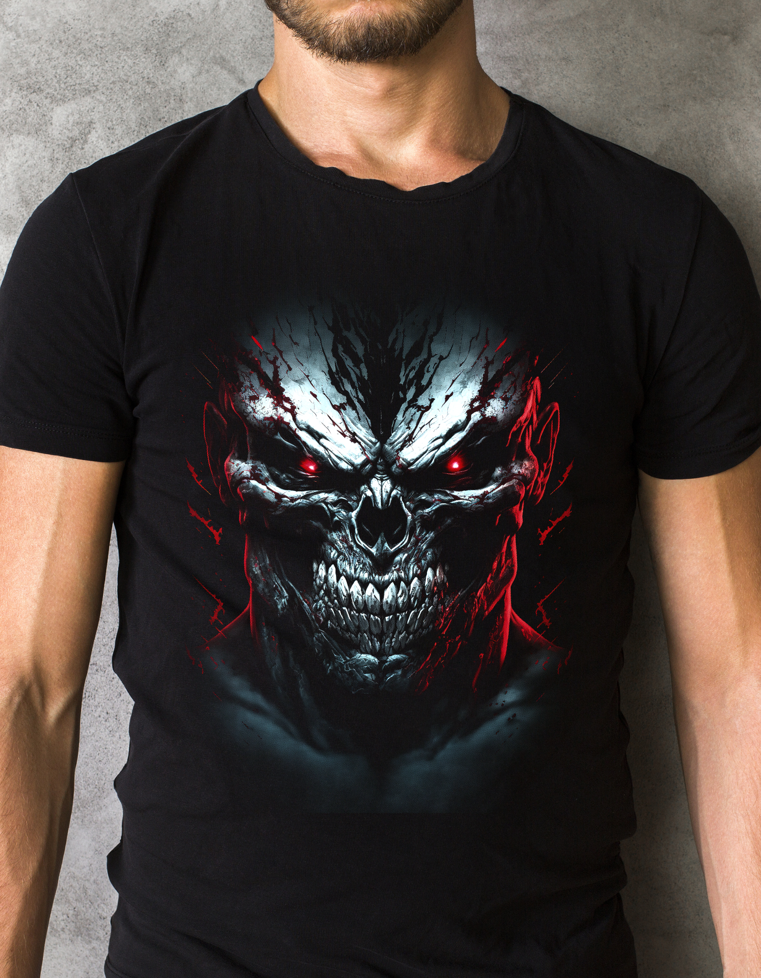 Custom Printed Shirts: Angry Skeleton Head