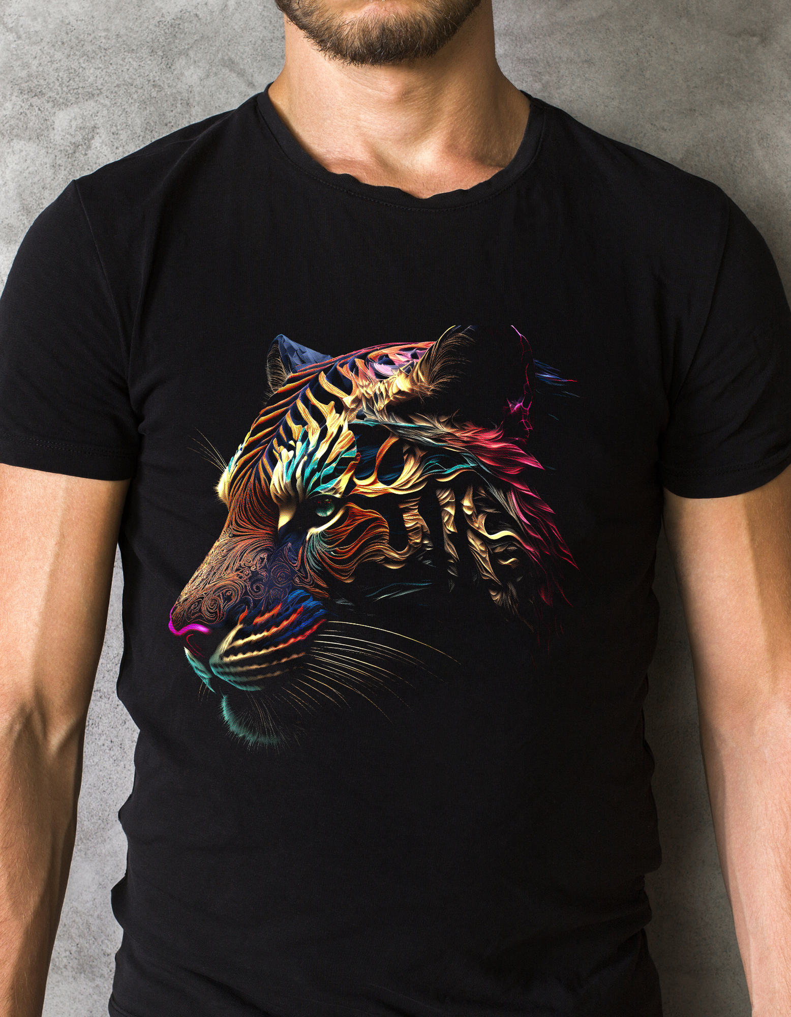 Custom Printed Shirts: Psychedelic Tiger