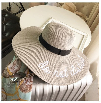 Embroidery Straw Cap
