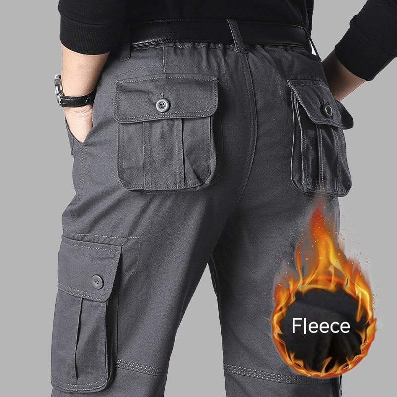 Men's Fashion Casual Fleece And Thick Workwear Pants