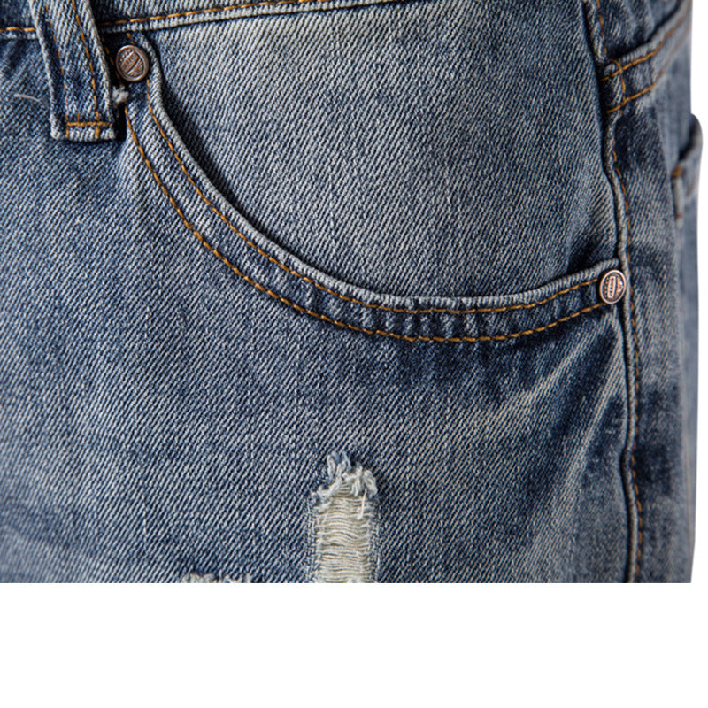 Men's Fashion Casual Sports Washed Jeans