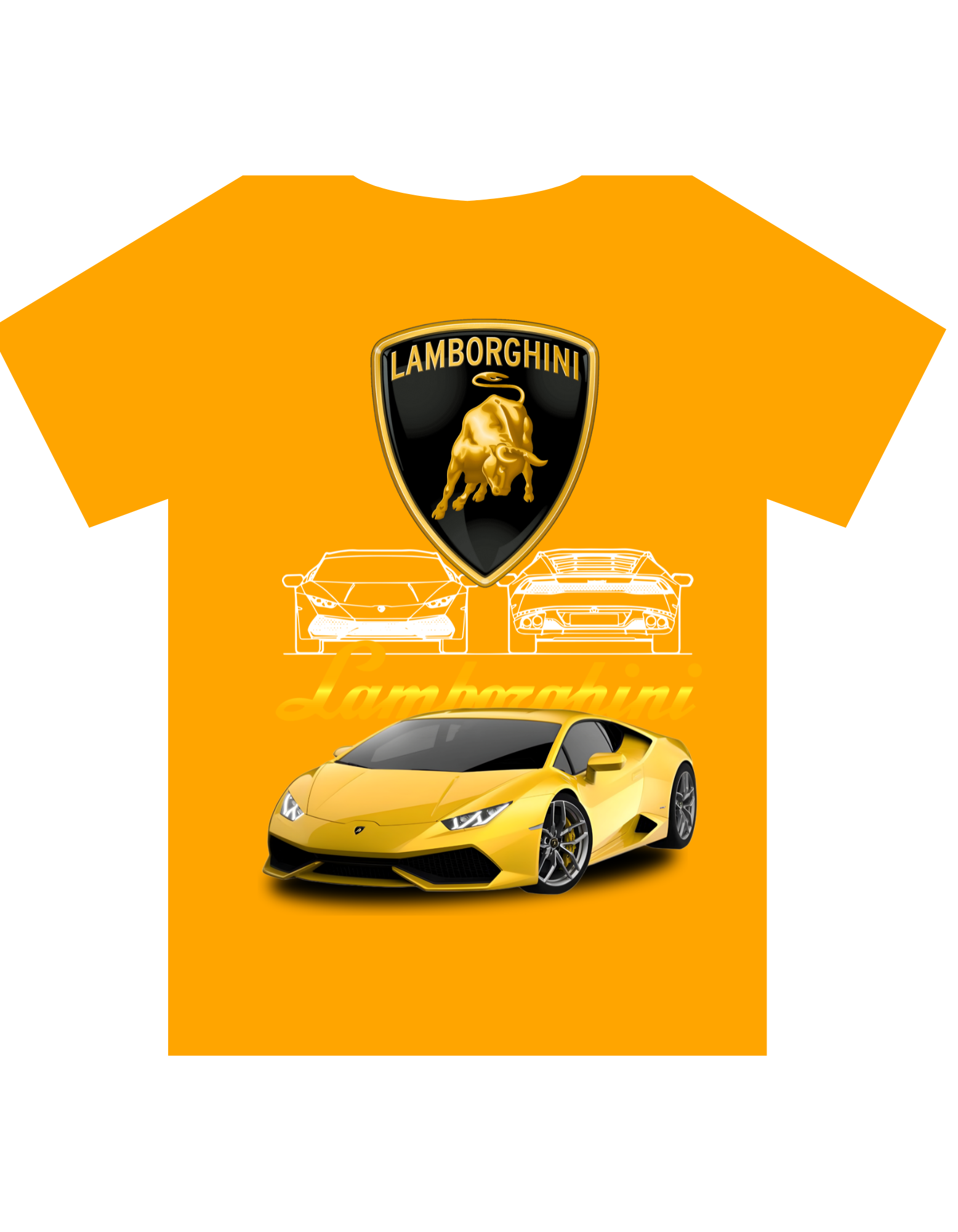 Custom Printed Shirts: Gold Lamborgini