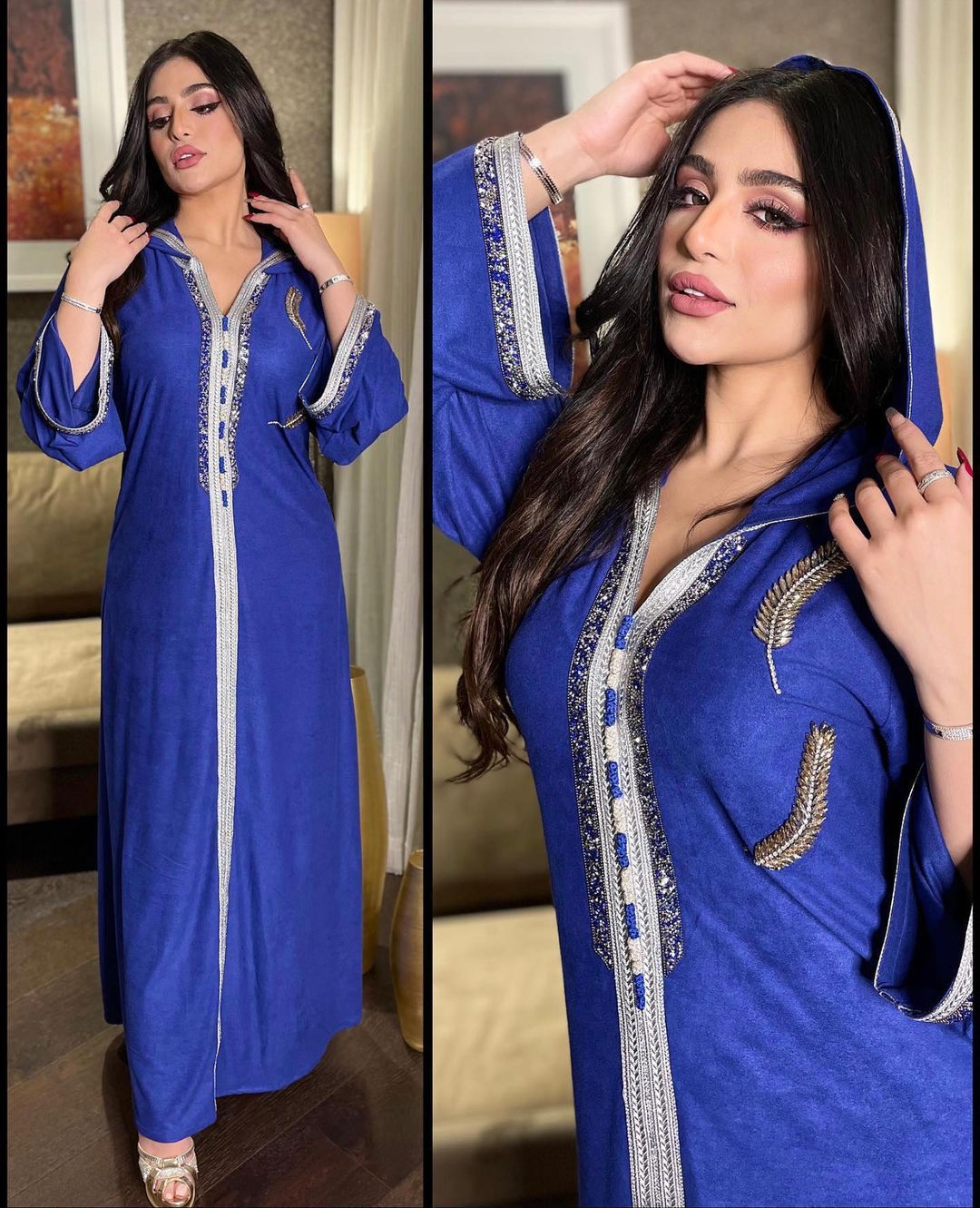 Blue Diamond Moroccan Style Diamond Robe Women's