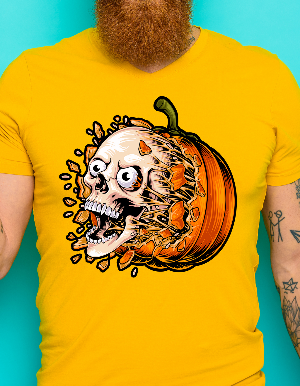 Custom Printed Shirts: Pumpkin Skull
