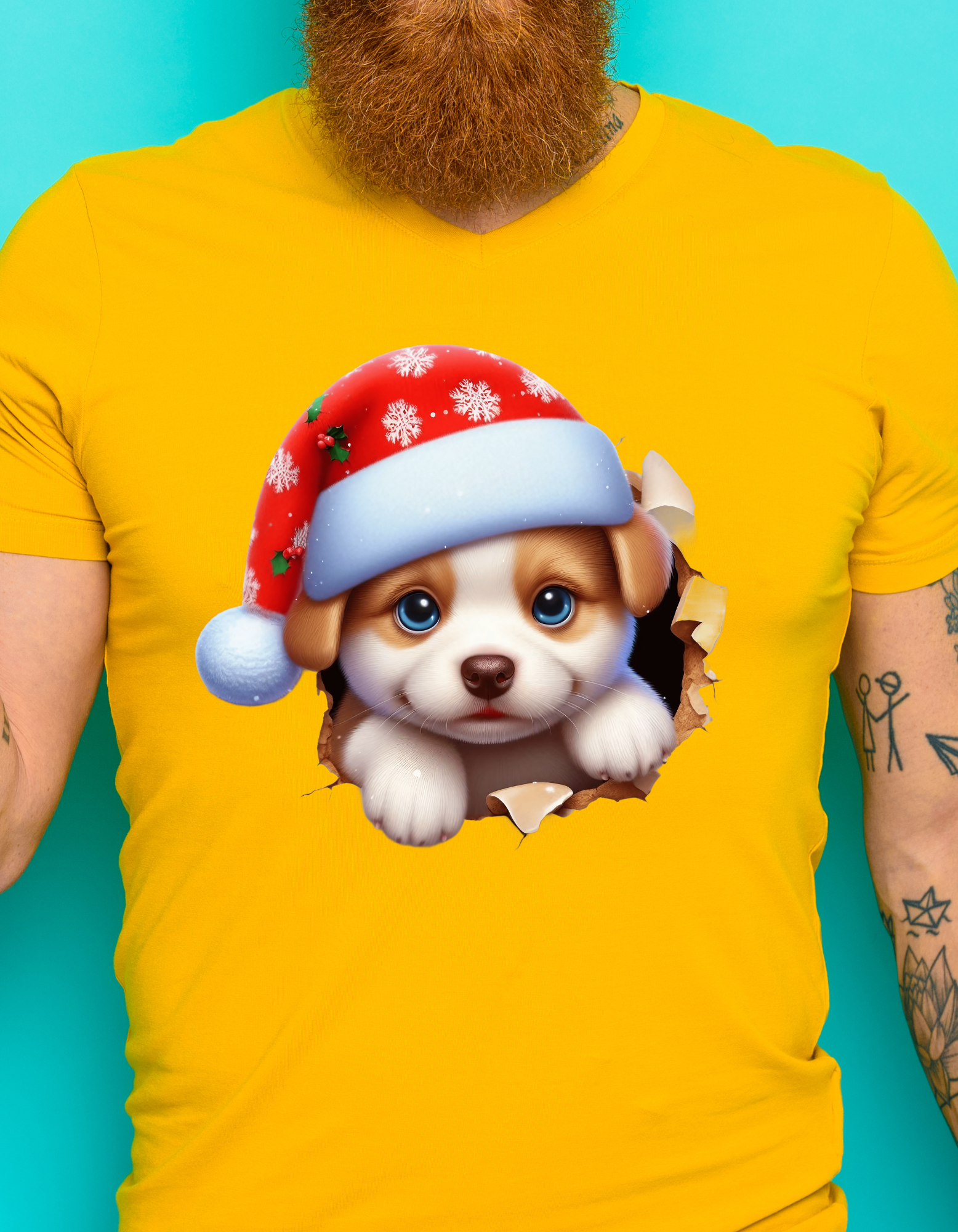 Custom Printed Shirt: Christmas Puppy
