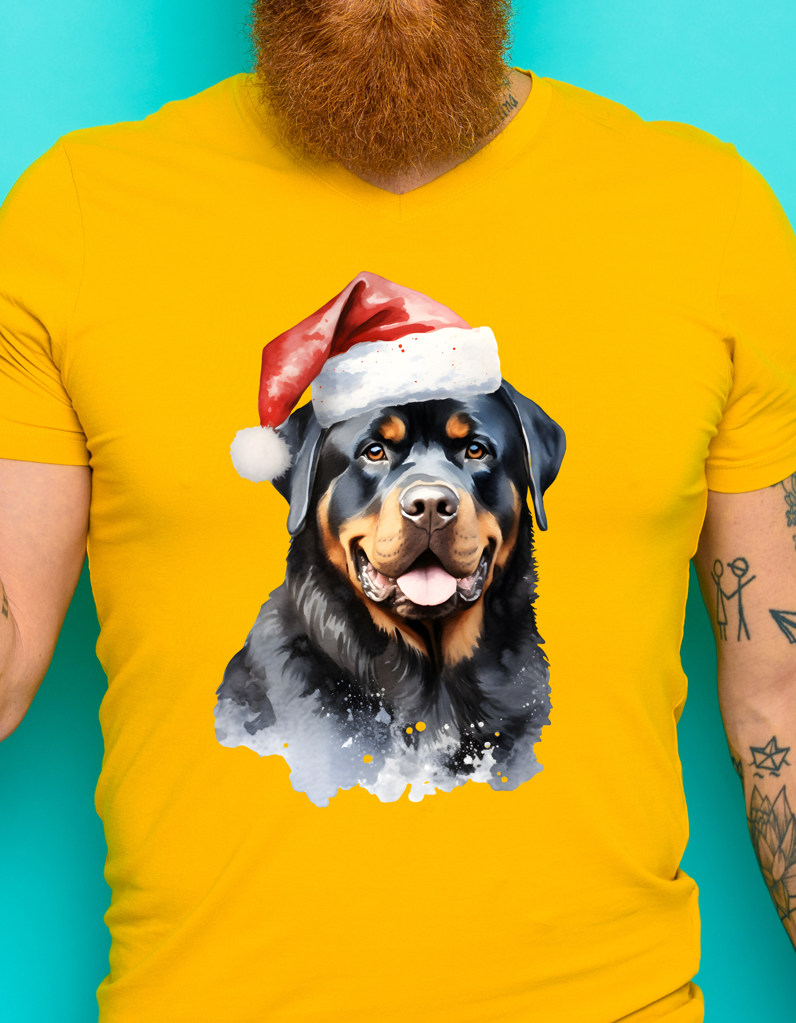 Custom Printed Shirt: Christmas Rottweiler