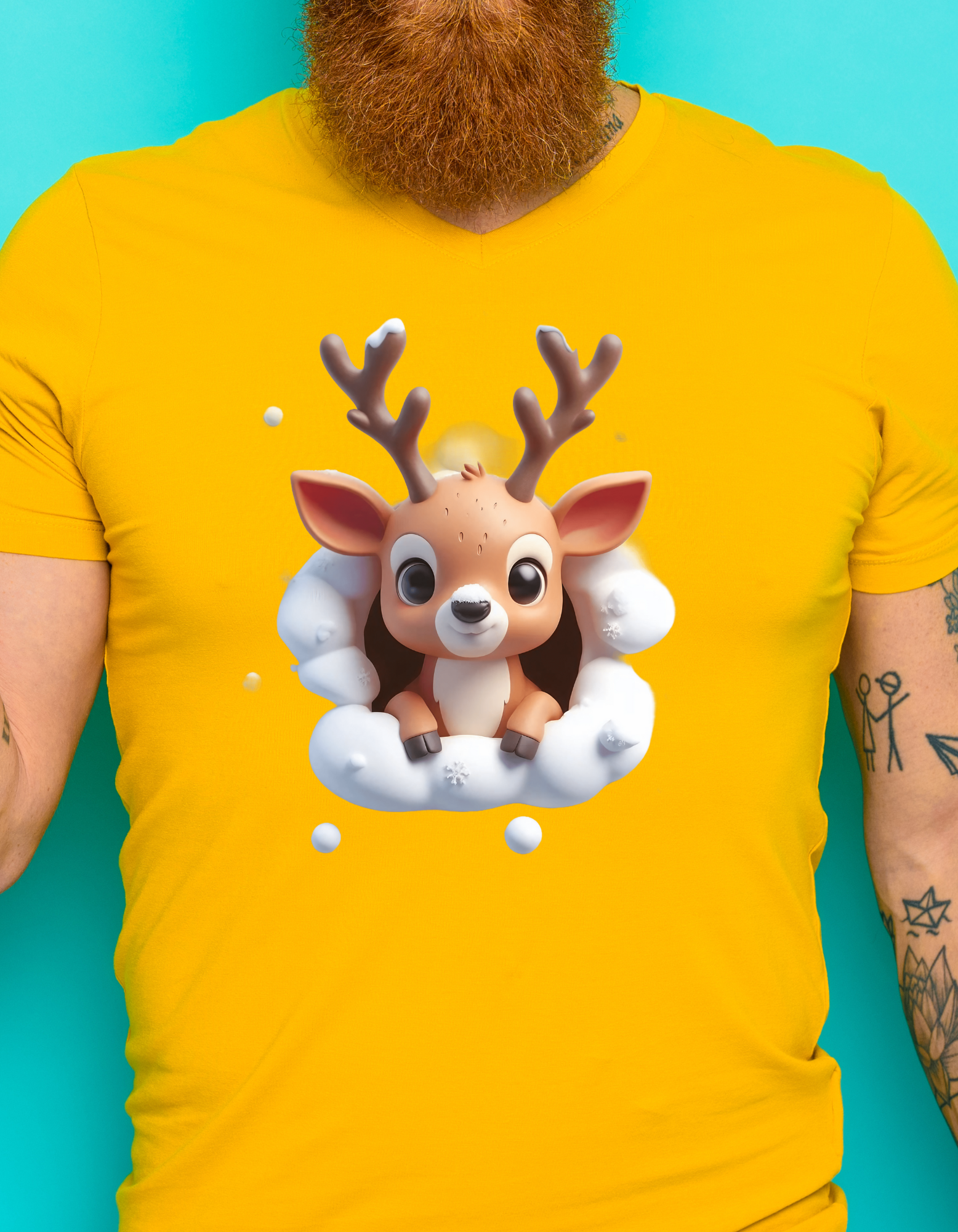 Custom Printed Shirt: Christmas Baby Deer