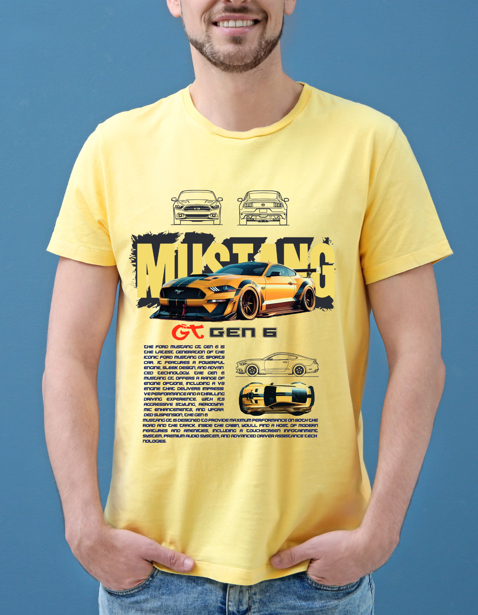 Custom Printed Shirts: Mustang GT Gen 6