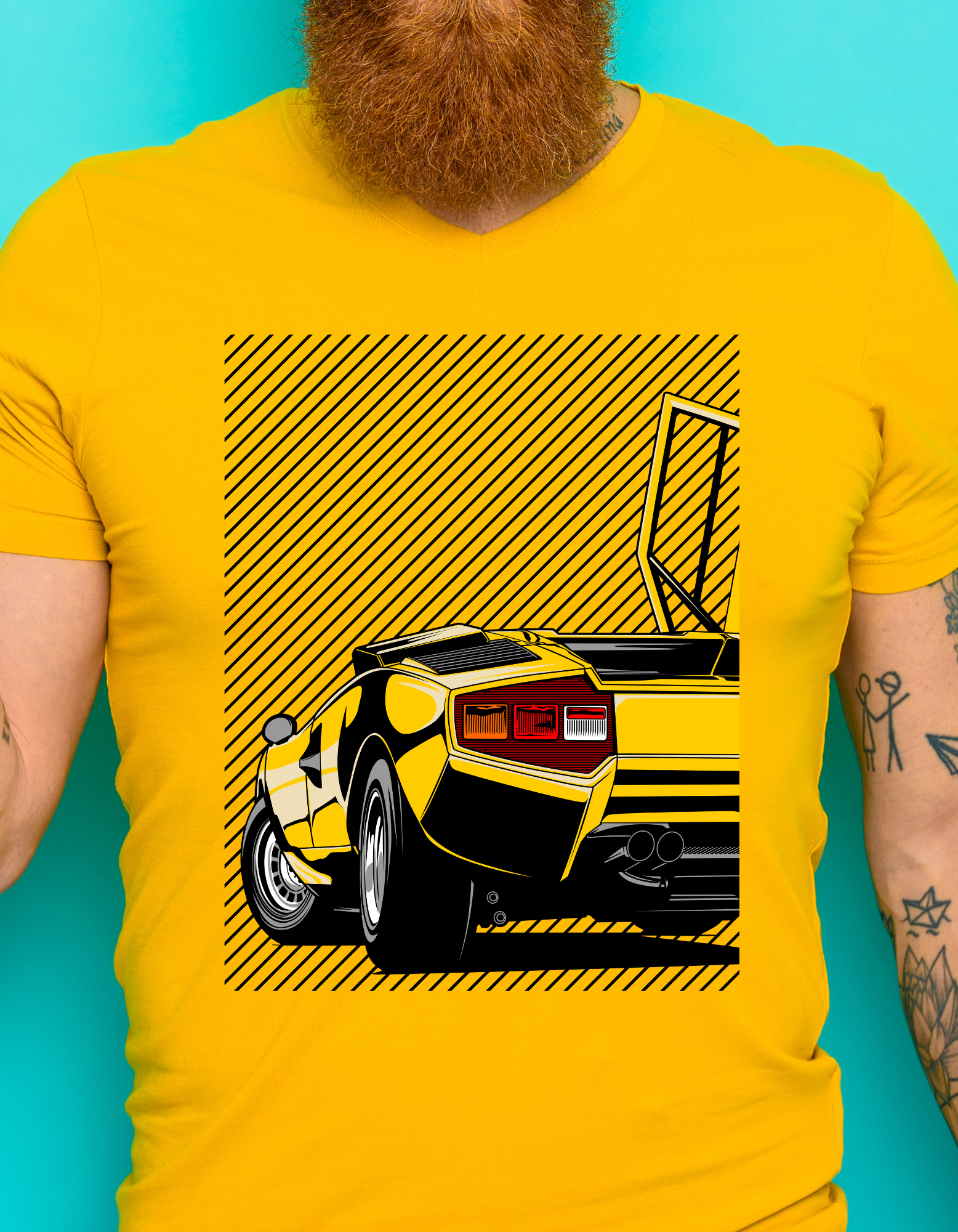 Custom Printed Shirts: Gold Lambo