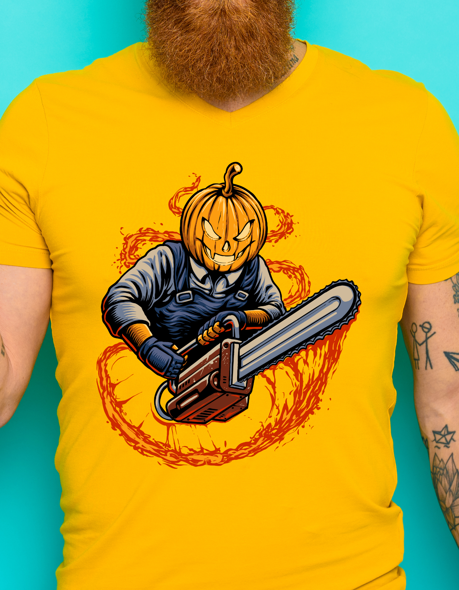 Custom Printed Shirts: Halloween Chainsaw
