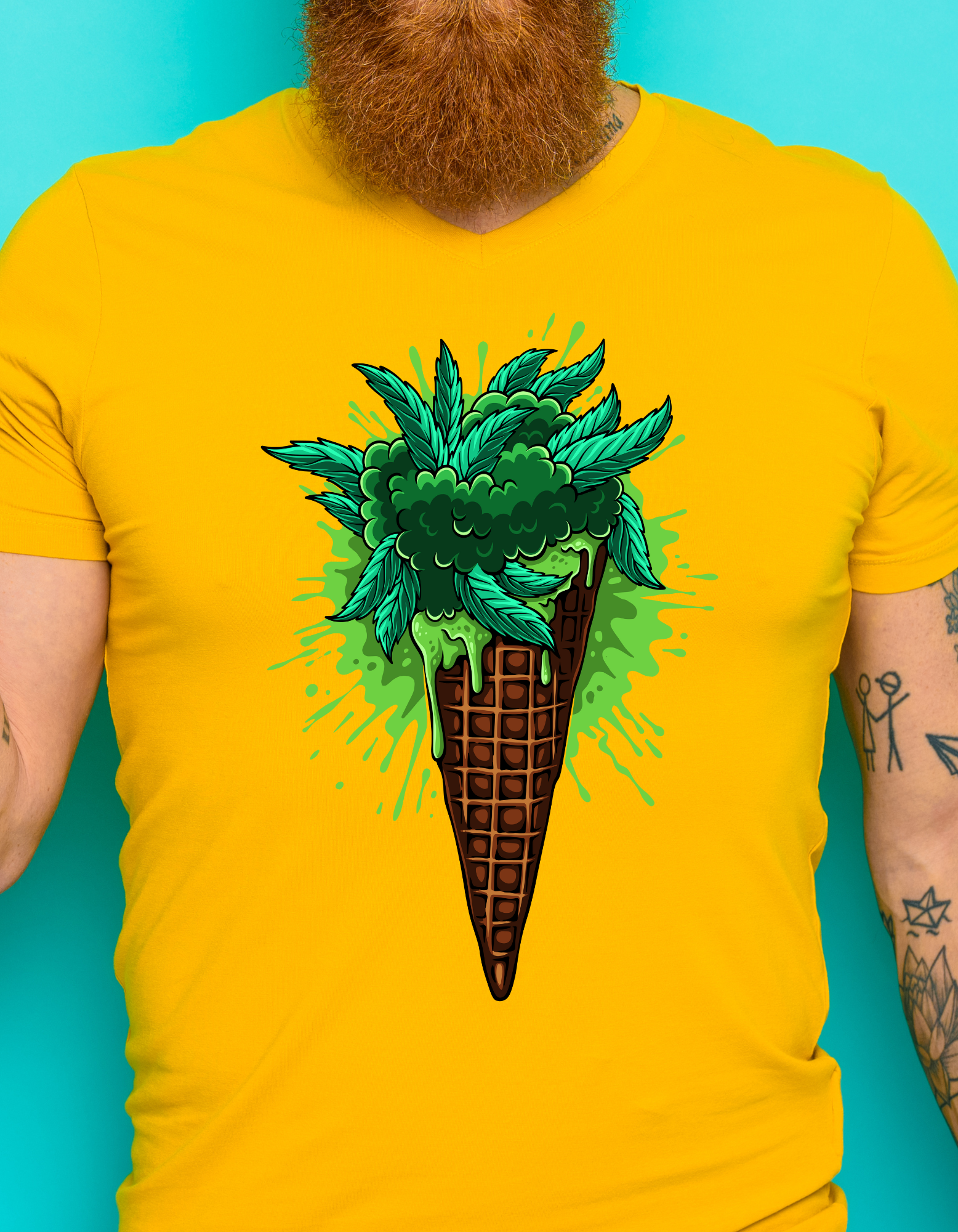 Custom Printed Shirt: Cannabis Icecream